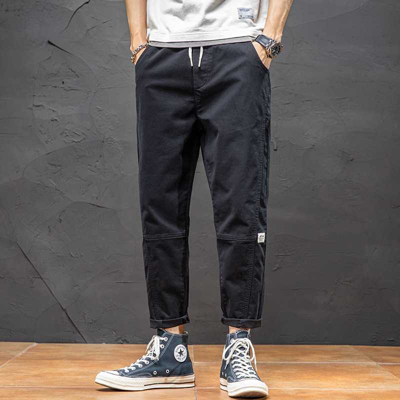 Férfi őszi-téli koreai stílusú nagy méretű laza, egyenes háremnadrág, ifjúsági Anxiaka csinos, lezser nadrág 2061