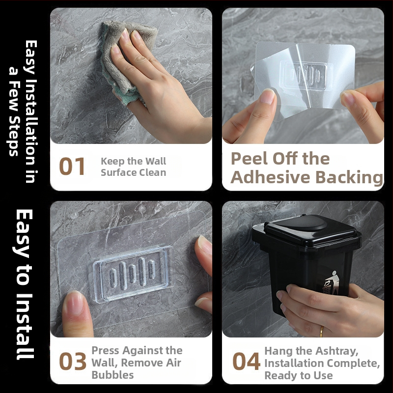 Кошче за боклук, креативен пепелник за домакинство с капак, хол, стенен монтаж, тоалетна, баня, е пепелник против летяща пепел