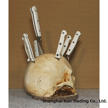 Διασυνοριακά στολίδια ρητίνης για το Halloween με κεφαλές μαχαιριού και πιρουνιού για το σπίτι, δημιουργικά στολίδια κουζίνας για την επιφάνεια εργασίας, ατμόσφαιρα τρόμου για πάρτι