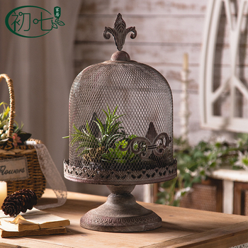 Amerikai stílusú vas ipari stílusú gyertyatartó otthoni hálószoba dekoráció kézművesség retró madárkalitka gyertyatartó fotózási kellékek