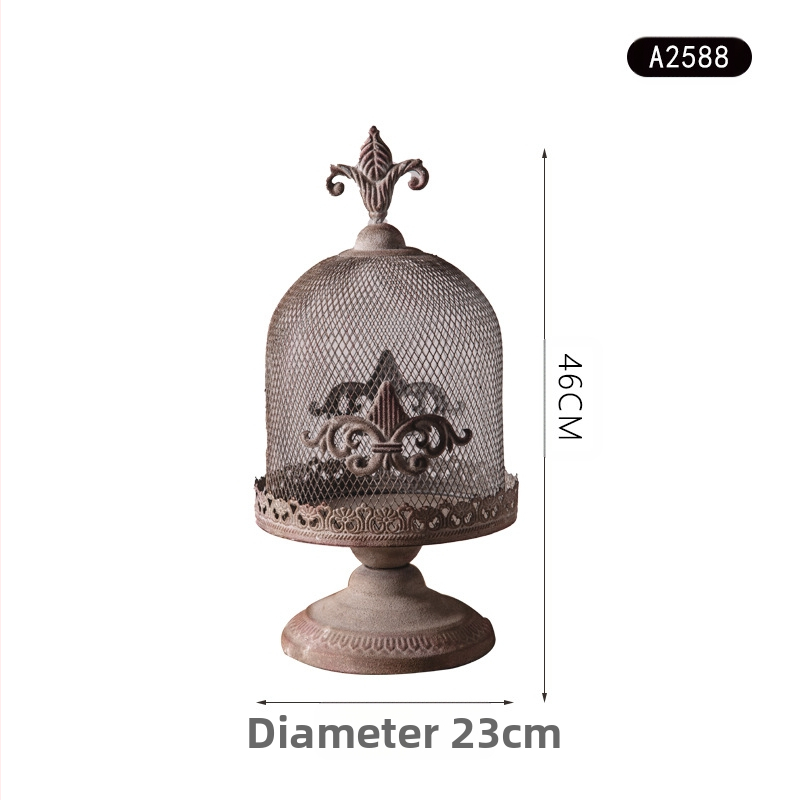 Amerikai stílusú vas ipari stílusú gyertyatartó otthoni hálószoba dekoráció kézművesség retró madárkalitka gyertyatartó fotózási kellékek