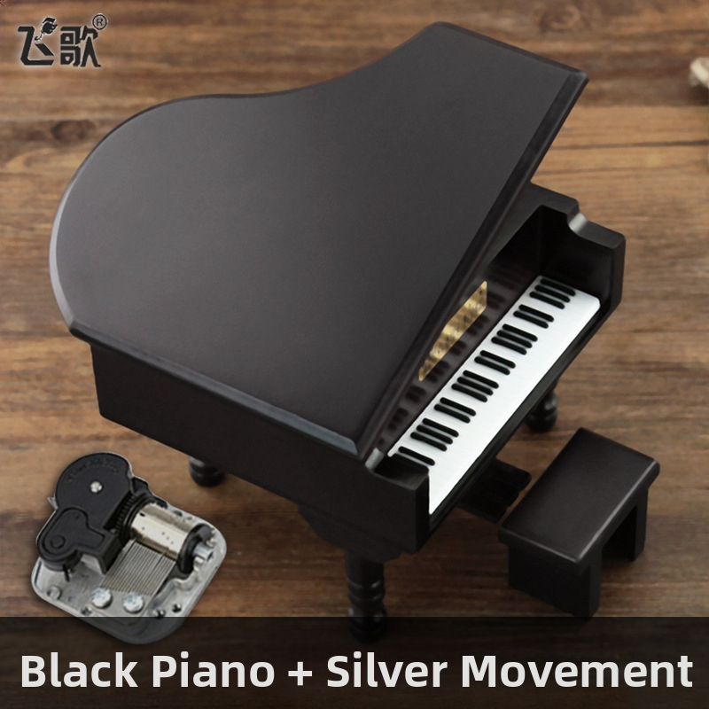 Feige simulācijas flīģeļa mūzikas kastīte koka spoles mūzikas kastīte radošas dāvanas mazas dāvanas vairumtirdzniecība pārrobežu