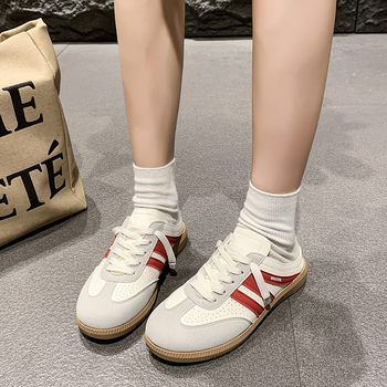 Εκπληκτικά γυναικεία παπούτσια για γυναίκες, άνοιξη 2025, νέα φλατ λευκά παπούτσια, παπούτσια Baidu Forrest Gump, casual αθλητικά, μισές παντόφλες