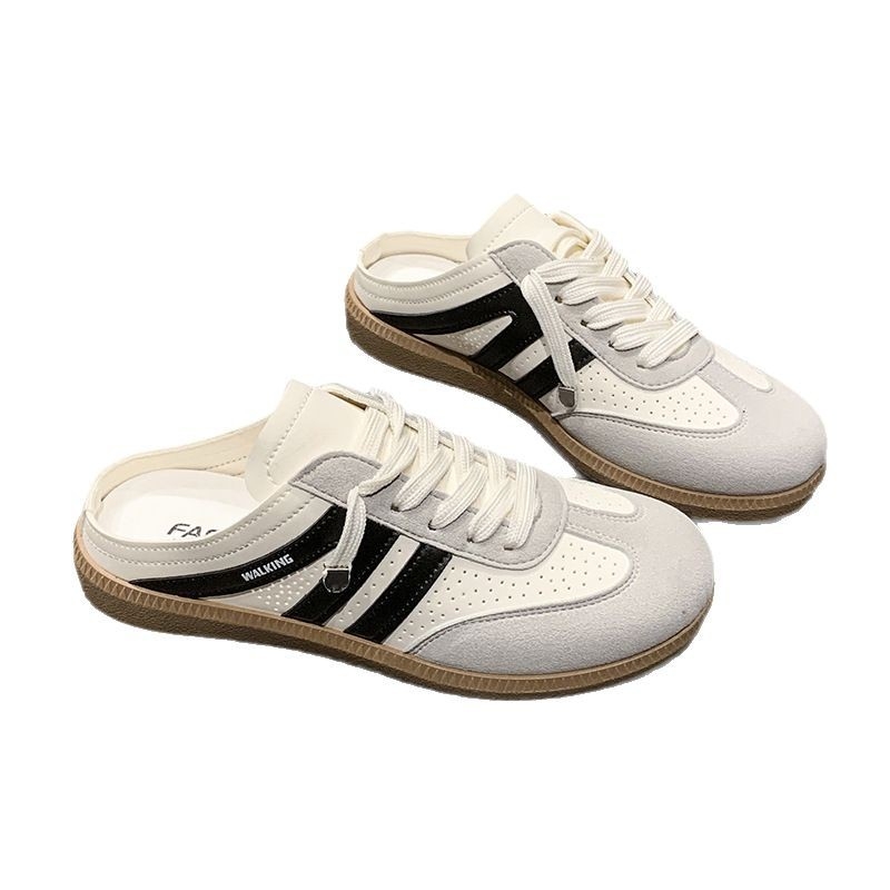 Stulbinantys tarpvalstybiniai moteriški batai 2025 m. pavasariui, nauji plokščiapadžiai balti batai, „Baidu Forrest Gump“ batai, laisvalaikio sportinės šlepetės.