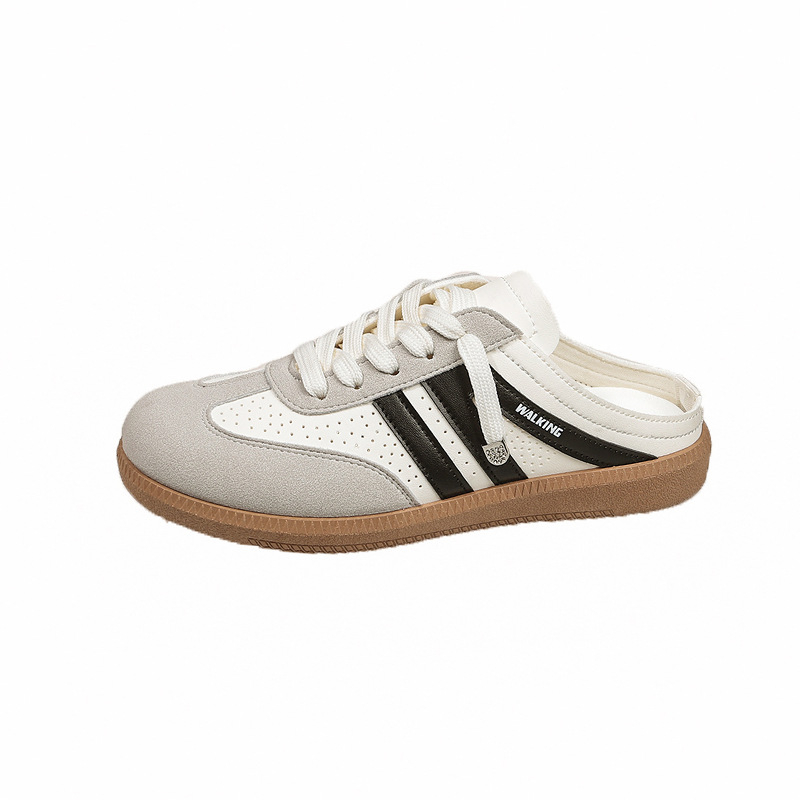 Stulbinantys tarpvalstybiniai moteriški batai 2025 m. pavasariui, nauji plokščiapadžiai balti batai, „Baidu Forrest Gump“ batai, laisvalaikio sportinės šlepetės.