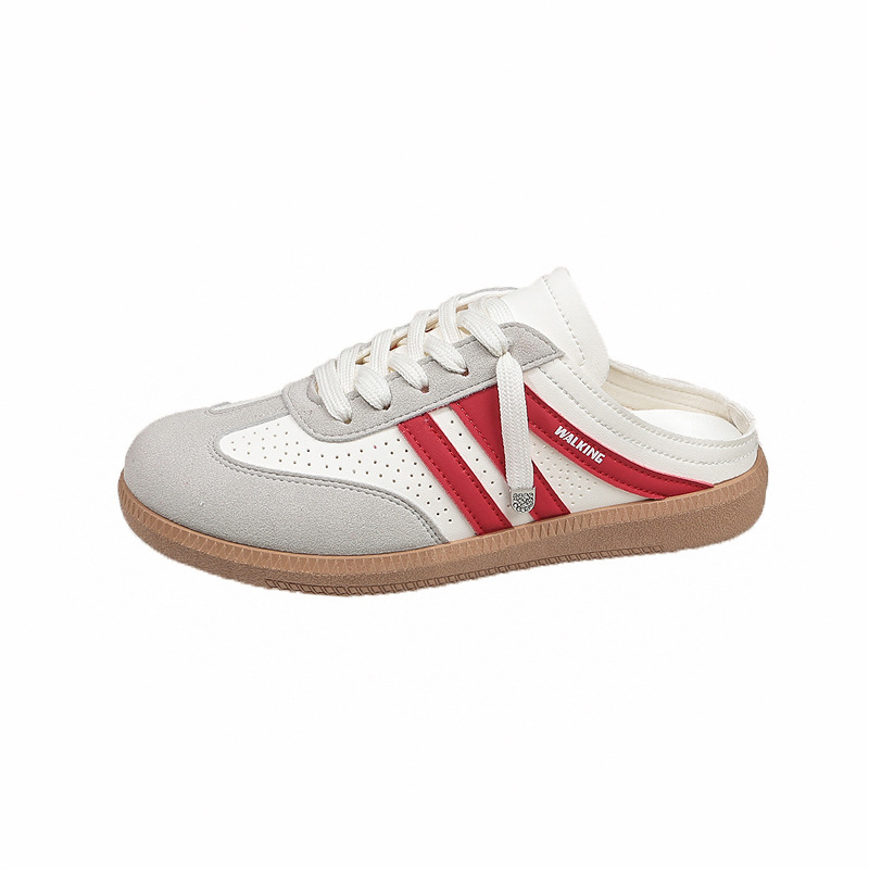 Stulbinantys tarpvalstybiniai moteriški batai 2025 m. pavasariui, nauji plokščiapadžiai balti batai, „Baidu Forrest Gump“ batai, laisvalaikio sportinės šlepetės.