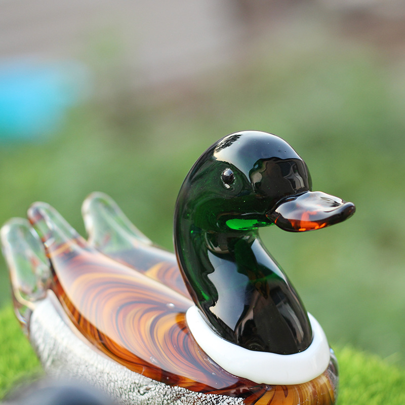 Διασυνοριακές Γυάλινες Χειροτεχνίες Σαλόνι Επιφάνεια Εργασίας Γυαλί Zibo Boshan Mandarin Πάπια Στολίδια Ζώο Πουλί Ζεύγος Διακόσμησης Δώρου