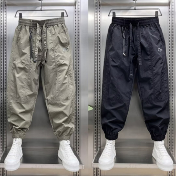 Nyári vékony, gyorsan száradó nadrág, divatos, laza férfi nadrág, bokáig érő nadrág, hétköznapi nadrág, 2024-es új, jég selyem sport, Harlan