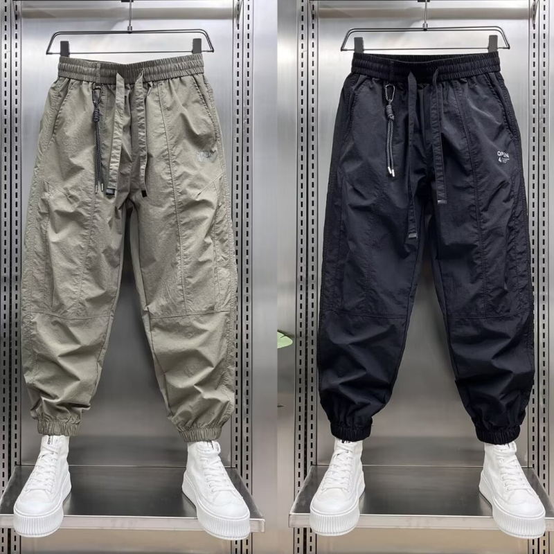 Nyári vékony, gyorsan száradó nadrág, divatos, laza férfi nadrág, bokáig érő nadrág, hétköznapi nadrág, 2024-es új, jég selyem sport, Harlan