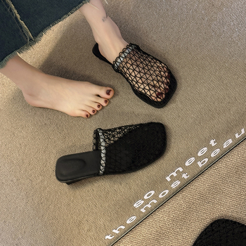 Francia stílusú, niche halászhálós baotou félpapucs, női nyári szandálok és papucsok, 2025-ös új érkezés szoknyalyukkal, halászcipő