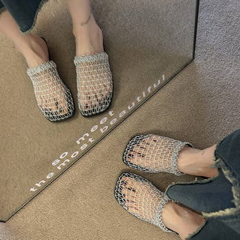 Francia stílusú, niche halászhálós baotou félpapucs, női nyári szandálok és papucsok, 2025-ös új érkezés szoknyalyukkal, halászcipő