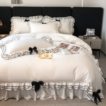 2025 Китайски размер Външна търговия Колежански стил Многослоен комплект от четири части с разрошена панделка Допамин серия Принцеса Стил