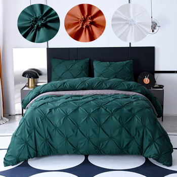 3 vnt./komplektas. Tiekimas per sieną. Europa ir Šiaurės Amerika. 2024 m. Nauja balta, tamsiai žalia, oranžinė, trijų spalvų ąžuolo, smulkiai siuvinėta antklodės užvalkalo užvalkalo užvalkalas.