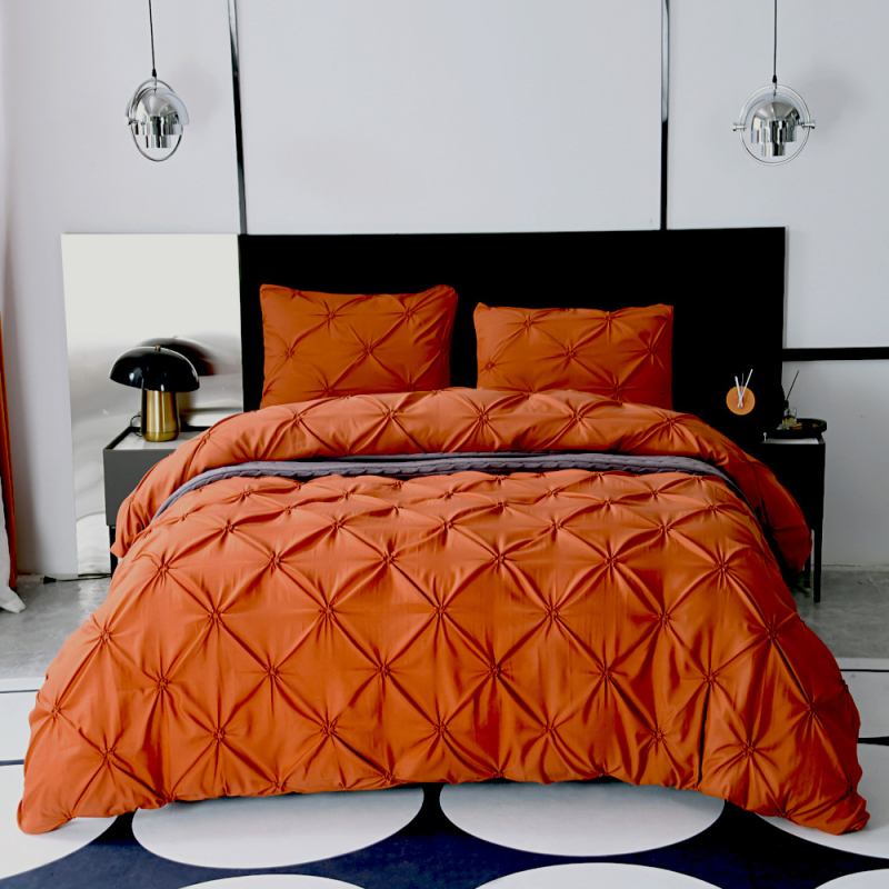 3 vnt./komplektas. Tiekimas per sieną. Europa ir Šiaurės Amerika. 2024 m. Nauja balta, tamsiai žalia, oranžinė, trijų spalvų ąžuolo, smulkiai siuvinėta antklodės užvalkalo užvalkalo užvalkalas.