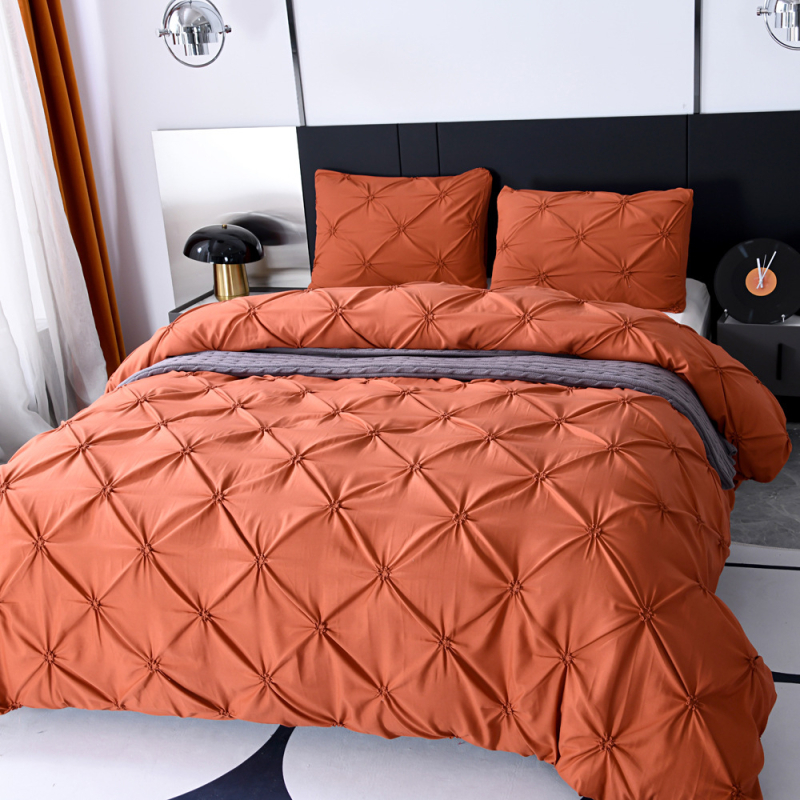 3 vnt./komplektas. Tiekimas per sieną. Europa ir Šiaurės Amerika. 2024 m. Nauja balta, tamsiai žalia, oranžinė, trijų spalvų ąžuolo, smulkiai siuvinėta antklodės užvalkalo užvalkalo užvalkalas.