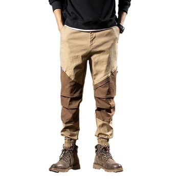 Vyriškos laisvos krovininės kelnės iki kulkšnių. Vyriškos „Harlan 2024“ rudens mados prekės ženklo japoniškos laisvalaikio ir funkcionalios ilgos kelnės, plius dydžių.