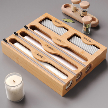 Daugiafunkcis virtuvės didelis laikymo krepšys, laikymo dėžė, buitinis ištraukimo sieninis pakabinamas didelės talpos bambuko konservavimo plėvelės pjaustytuvas