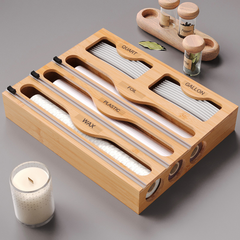 Multifunktsionaalne köögis kasutamiseks mõeldud suur hoiukott, hoiukast, majapidamise väljatõmbega seinale riputatav suure mahutavusega bambusest säilituskile lõikur