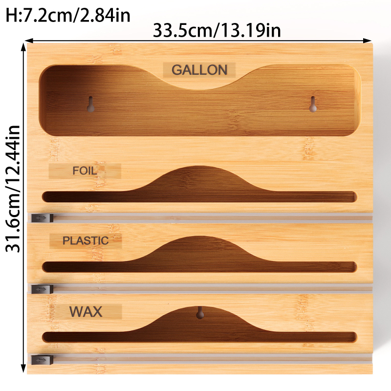 Daugiafunkcis virtuvės didelis laikymo krepšys, laikymo dėžė, buitinis ištraukimo sieninis pakabinamas didelės talpos bambuko konservavimo plėvelės pjaustytuvas