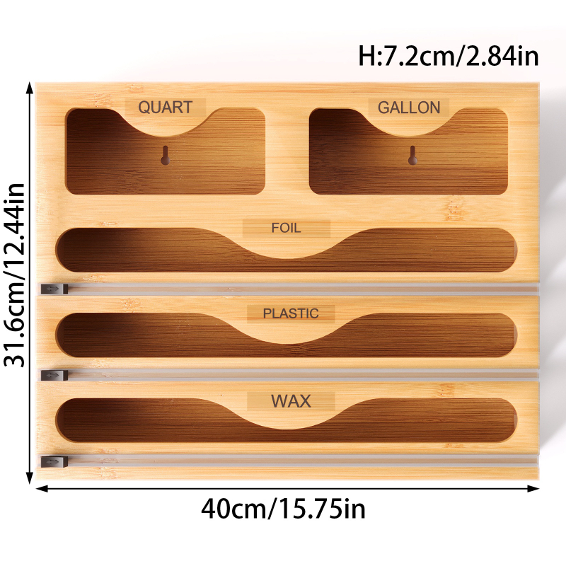 Daugiafunkcis virtuvės didelis laikymo krepšys, laikymo dėžė, buitinis ištraukimo sieninis pakabinamas didelės talpos bambuko konservavimo plėvelės pjaustytuvas