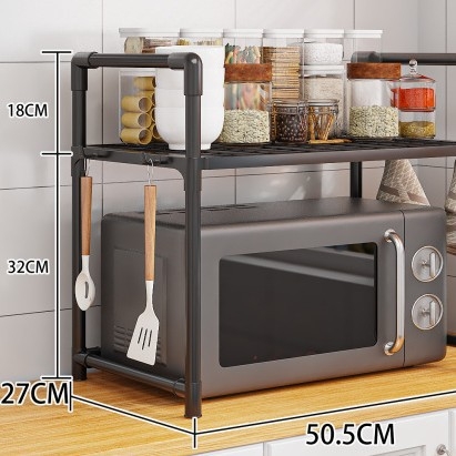 Двуетажна кухня с парапет, кука за подправки, стойка за микровълнова фурна, разширена удебелена стойка за машина за хляб