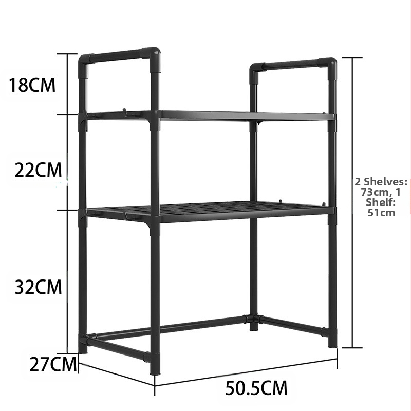 Двуетажна кухня с парапет, кука за подправки, стойка за микровълнова фурна, разширена удебелена стойка за машина за хляб
