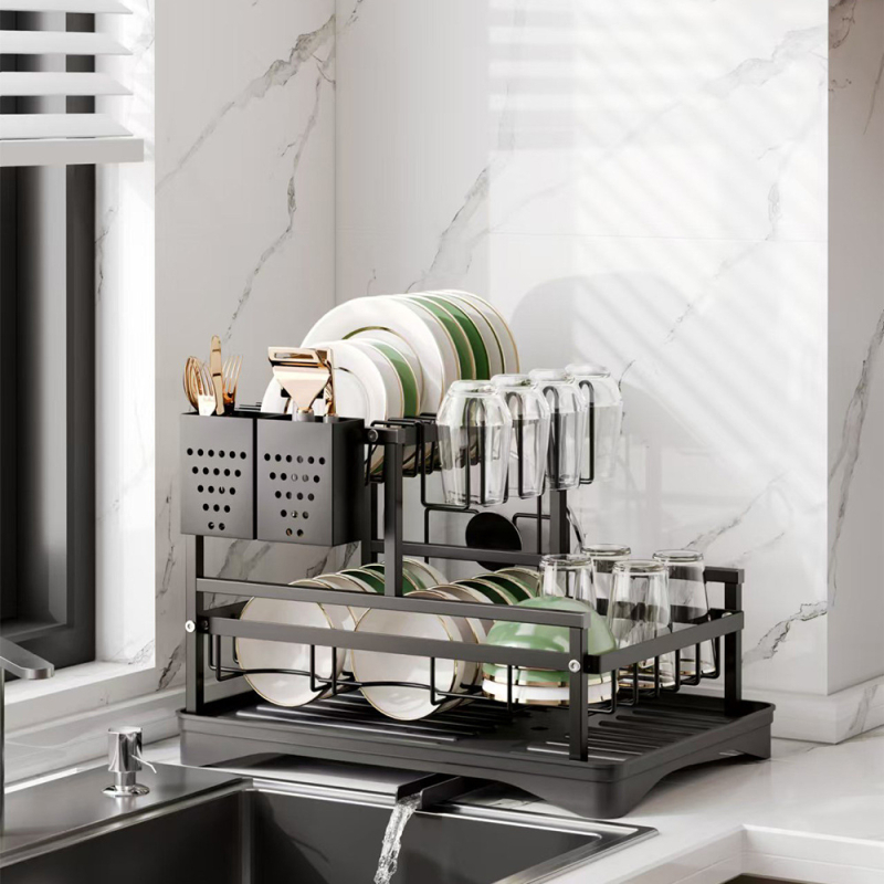 Potikaane hoiuriiul, söögipulkade hoidik, kööginõude valamu kauss, söögipulgad, nõude tööpind, paigaldust pole vaja, drenaažirestiga