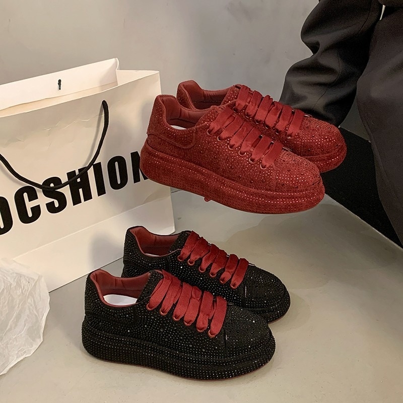 Pantofi sport casual cu talpă groasă de la European Station pentru femei, stil Ins, la modă, primăvara 2025, cu talpă înaltă și respirabilitate sporită, stil European Station