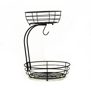 Δημιουργικό καλάθι φρούτων διπλής στρώσης με γάντζο μπανάνας για οικιακή χρήση, καλάθι φρούτων, ράφι αποθήκευσης, λεκάνη φρούτων, ευρωπαϊκό τραπεζάκι σαλονιού, σνακ, πιάτο αποξηραμένων φρούτων