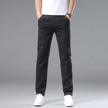 Férfi ruházat Üzleti farmernadrág Slim egyenes szárú, rugalmas férfi nadrág 2024 nyara