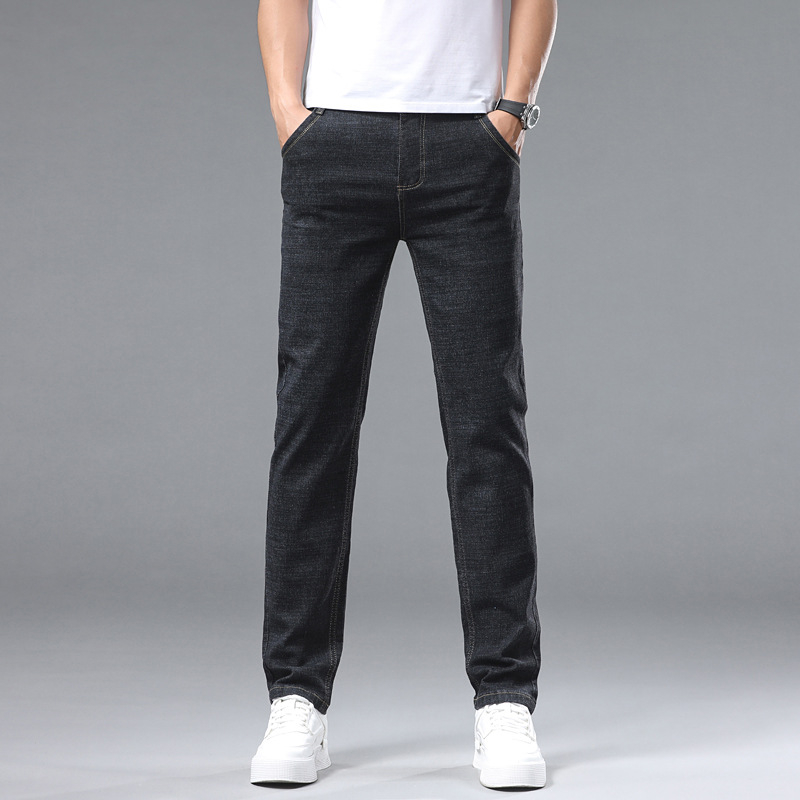 Férfi ruházat Üzleti farmernadrág Slim egyenes szárú, rugalmas férfi nadrág 2024 nyara