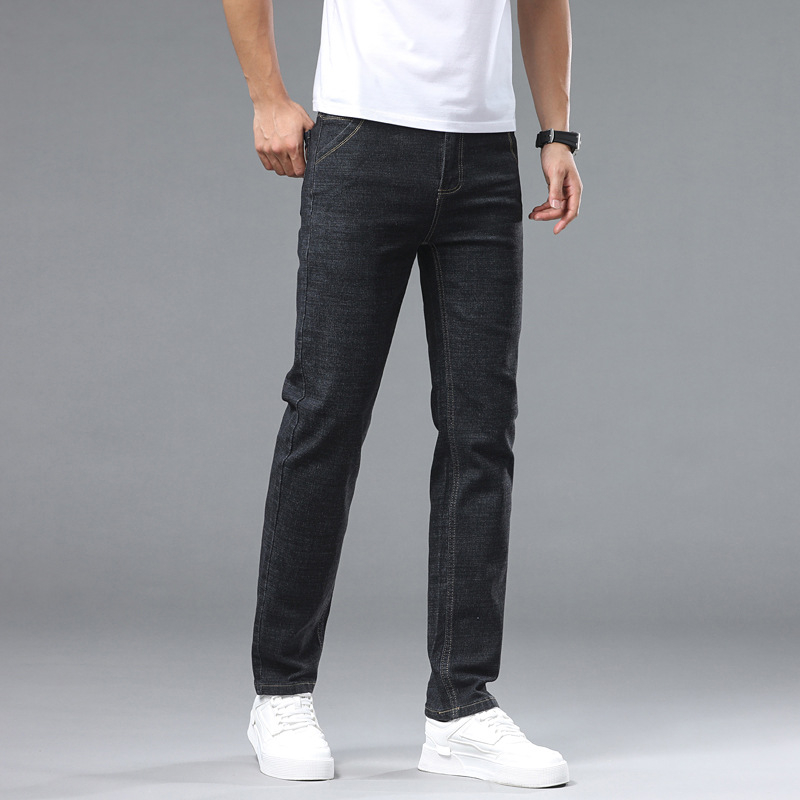 Férfi ruházat Üzleti farmernadrág Slim egyenes szárú, rugalmas férfi nadrág 2024 nyara