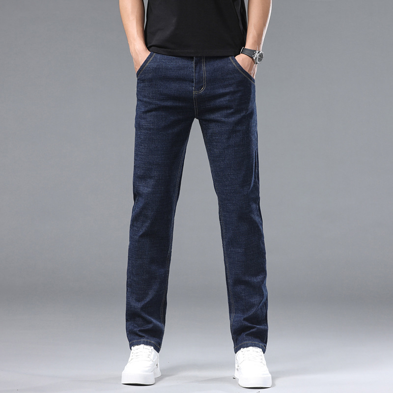 Férfi ruházat Üzleti farmernadrág Slim egyenes szárú, rugalmas férfi nadrág 2024 nyara