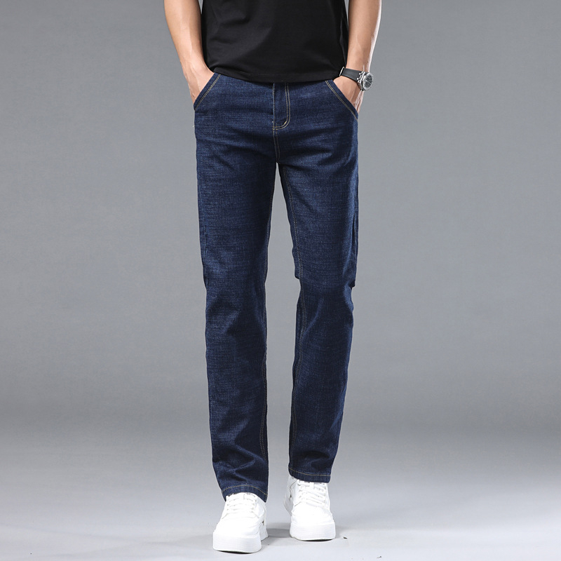 Férfi ruházat Üzleti farmernadrág Slim egyenes szárú, rugalmas férfi nadrág 2024 nyara