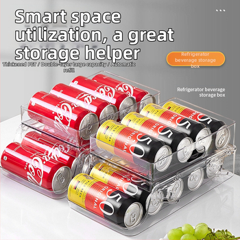 Dvisluoksnė reguliuojama naminių gyvūnėlių gėrimų laikymo dėžė šaldytuvui, stumdoma, riedanti, maisto virtuvė, plastikinė, šviežumą išlaikanti, sulankstoma saugykla