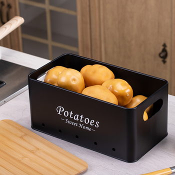 Populaarne toiduainete hoiukonteiner, virnastatav metallist korraldaja, köögi ruudukujuline sibul, küüslauk, kartuli hoiupurk tihendiga