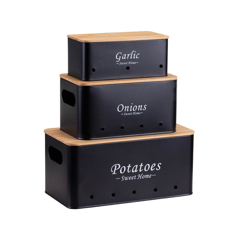 Populaarne toiduainete hoiukonteiner, virnastatav metallist korraldaja, köögi ruudukujuline sibul, küüslauk, kartuli hoiupurk tihendiga