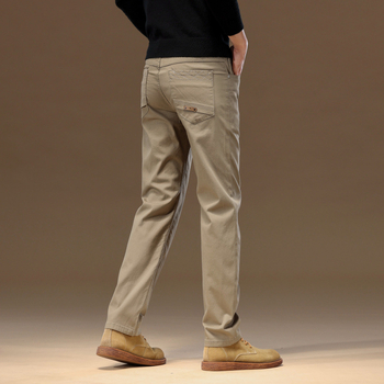2024 Ανδρικά Παντελόνια Casual από Καθαρό Βαμβάκι, Μοντέρνα, Χακί, Απλό, Άνετο, Λεπτό, Ίσιο, Μακρύ Παντελόνι για Άνδρες, Ανδρικά