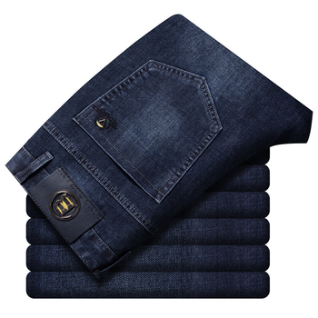 Kék Szürke Fekete Szürke Őszi és Téli Vastag Férfi Business Farmer Közepesen Magas Derekú Rugalmas Egyenes Laza Lezser Férfi Nadrág