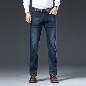 Kék Szürke Fekete Szürke Őszi és Téli Vastag Férfi Business Farmer Közepesen Magas Derekú Rugalmas Egyenes Laza Lezser Férfi Nadrág