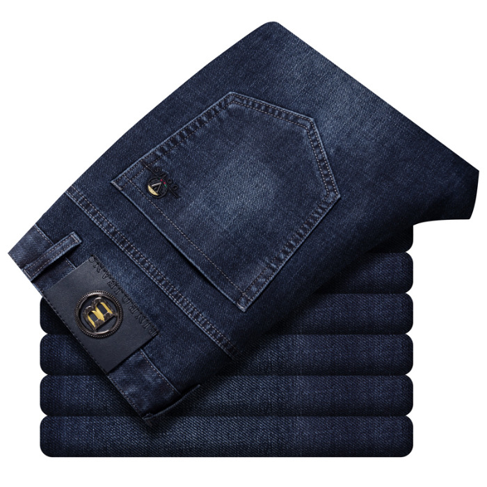 Kék Szürke Fekete Szürke Őszi és Téli Vastag Férfi Business Farmer Közepesen Magas Derekú Rugalmas Egyenes Laza Lezser Férfi Nadrág