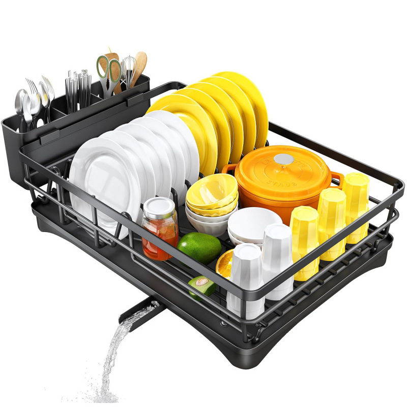 Virtuvės kriauklės stalviršio kanalizacijos stovas, ištraukiamas kanalizacijos krepšys, didelės talpos buitinis kanalizacijos stovas, laikymo lentynėlė