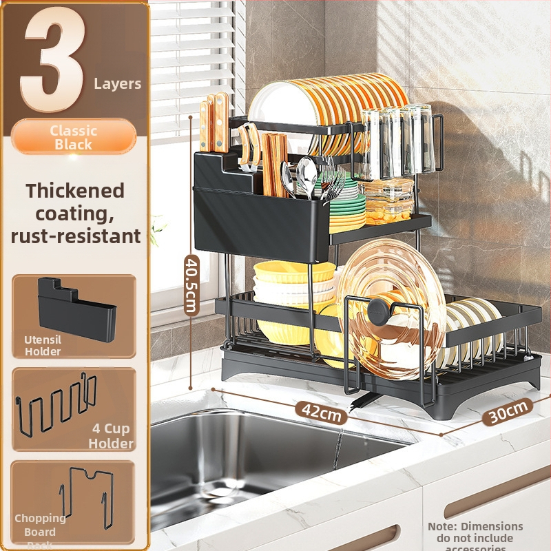 Amazoni eripakkumine: täiustatud suure mahutavusega köögi äravoolukauss ja nõudepesuriiul, kauss ja söögipulgad, nuga ja kahvel, veetass, õhtusöögitaldrikute hoiuriiul, veejuhend