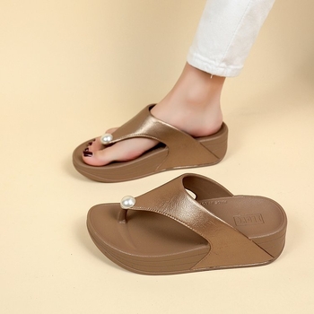 Ékszíjas gyöngykapcsos papucsok női cipők, 2025-ös új nyári ékszíjas strandszandálok