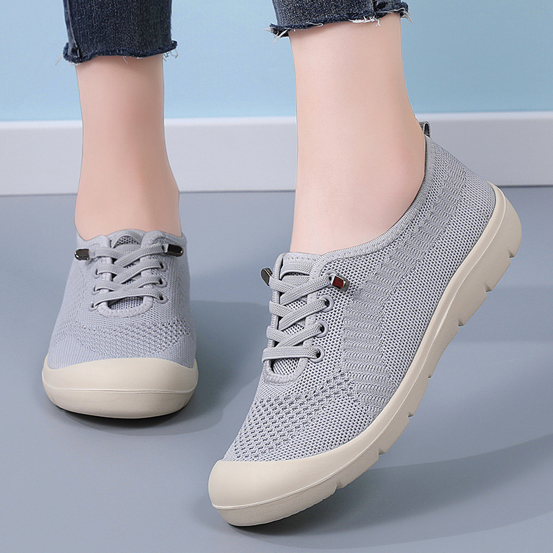 2025 m. seni Pekino kvėpuojantys minkšto pado lengvi moteriški batai, languoti, užmaunami, neslystantys, vaikščiojantys mamos audinio batai