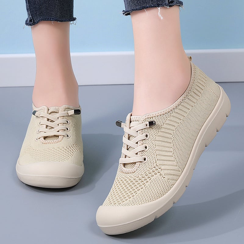 2025 m. seni Pekino kvėpuojantys minkšto pado lengvi moteriški batai, languoti, užmaunami, neslystantys, vaikščiojantys mamos audinio batai