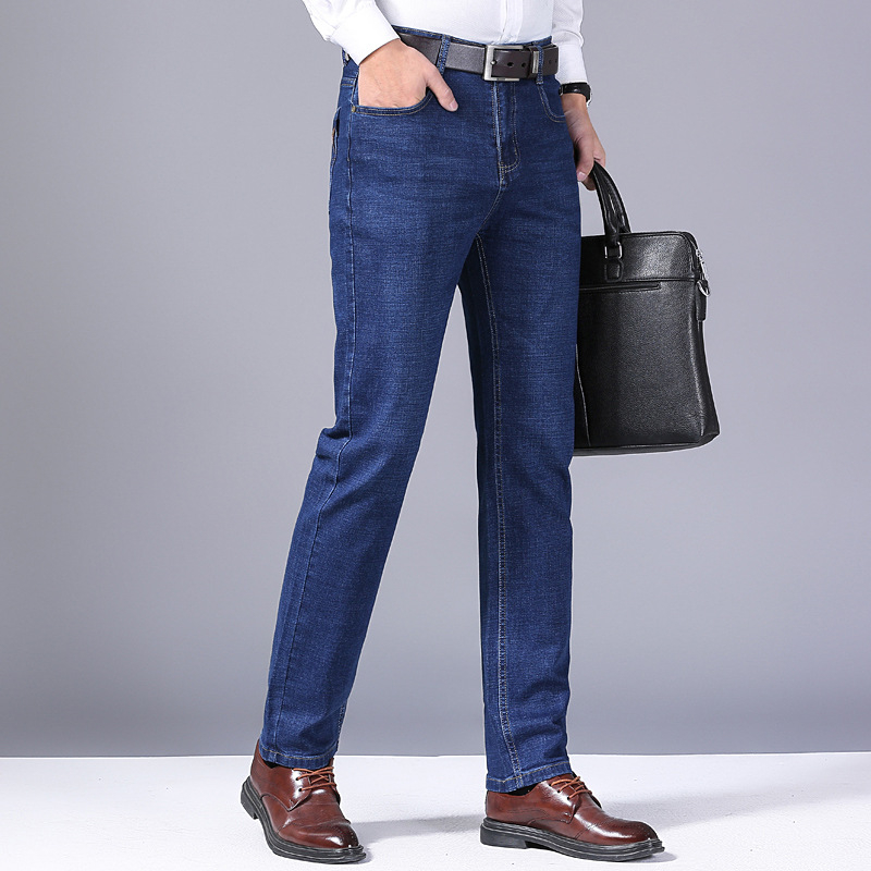 Vasarinės plonos vyriškos džinsinės kelnės, tiesaus kirpimo, plonos medžiagos, vyriškos ilgos kelnės