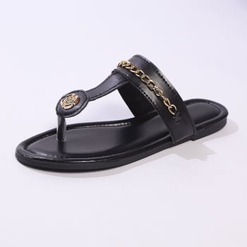 2025-ös nyári tweed stílusú, nagy rugalmasságú, lapos tangaláncos, divatos, lezser, farmer szoknyával, kényelmes, lapos talpú papucs