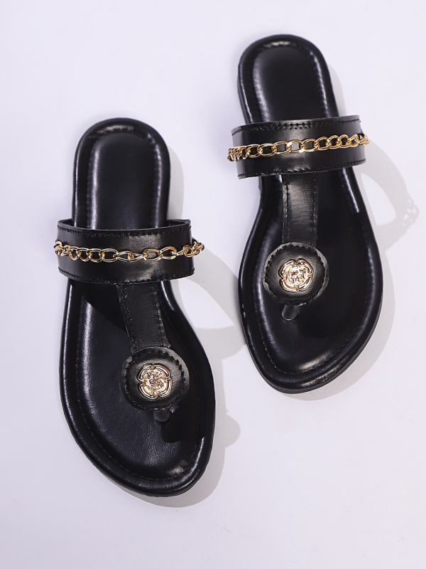 2025-ös nyári tweed stílusú, nagy rugalmasságú, lapos tangaláncos, divatos, lezser, farmer szoknyával, kényelmes, lapos talpú papucs