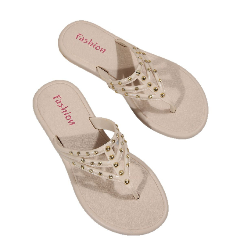 Nyári Külkereskedelmi 2025 Új Trendi Szandálok Női, Divatos, Sokoldalú Lapos Strandpapucsok